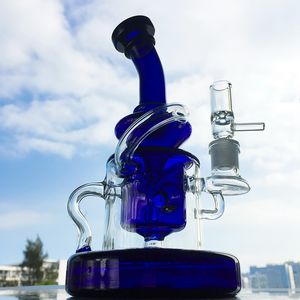 Färgglada Tornado Recycler Water Pipes Duschhuvud PERC DAB RIG KLEIN RECYCLER OIL RIGHTS HEAVY BASE GLASS BONG WP308