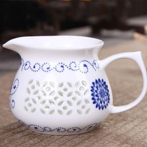 Wholesale white ceramic tea cups resale online - Kung Fu Set Tea Set Ceramic Tea Cup Blue and White Teapot Bone China Tea Service Promotion