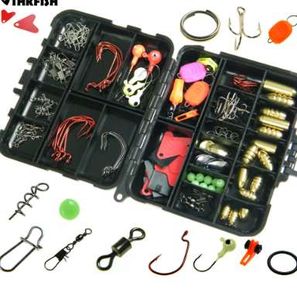 128 pcs de pesca tackle set de pesca gabinetes ganchos colheres swivels snap fulgor grânulos Peso kit de casos de caixa de capa