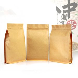 10x20x6cm Large capacity stand kraft paper food packaging zip lock pouch gift candy baking snacks pastry tea package storage heat seal bags