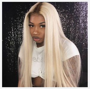 Brazilian Blonde Ombre Human Hair Bundle Deals with Lace Closure Straight 1B/613 Honey Blonde Ombre 4x4 Lace Closure with Weaves