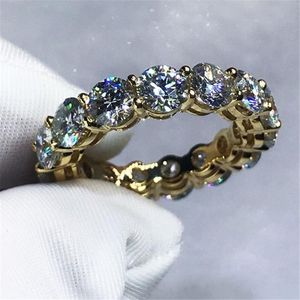 3 kolory Miłośnicy Infinity Band Ring 925 Sterling Silver Zaręczyny Obrączki Dla Kobiet Mężczyzn 4mm CZ Crystal Bijoux