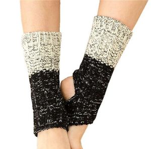 Women Girls Gym Fitness Socks Mix Color Latin Dance Knitted Leg Warmers Crochet Boot for Pilates Indoor Exercises Girl Yoga Socks