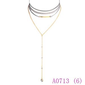 3 pcs Cadeia De Cristal Frisada Camisola Para As Mulheres Jóias Dupla Camada Pingente De Borla lindo Colar Artesanal A0713