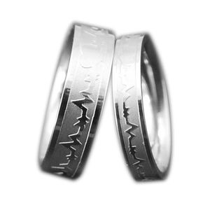 Banda de anel de batimentos card￭acos de a￧o inoxid￡vel Love Heart Rings Casal Tail Deding Rings For Mull Men Lovers Fashion Jewelry