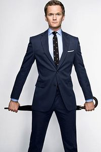 Stylowy design Groom Tuxedos Dwa przycisk Navy Blue Notch Lapel Groomsmen Najlepszy człowiek Garnitur Męskie Garnitury Ślubne (Kurtka + Spodnie + Krawat) No: 1080