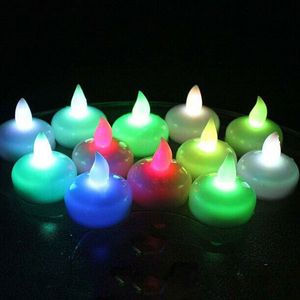 Свеча светлая плавающая безделушка LED Tealight аккумуляторная работа водонепроницаемая чайные свечи легкие свадьбы день рождения рождественский дом декор