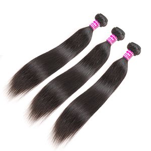 Günstige 10A brasilianisches reines Haar, gerade, unverarbeitetes Echthaar, 3 Bündel, 20,3 cm, gerade Remy-Haarverlängerungen, natürliche Farbschüsse