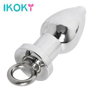 Ikoky Anal Butt Plug Anüs Boncuk Topları İç Hollow Yetişkin Ürün Kadın Erkekler Için Seks Oyuncakları Eşcinsel Lavman Kolu Yüzük Şırınga Temizleme Y1892803