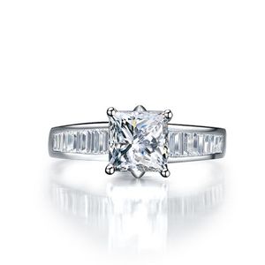 1ct Romantic Prostokąt Cut Pierścionek zaręczynowy Damskie Sona Syntetyczne Diament Sterling Silver Wedding Ring K Pozłacane biżuteria