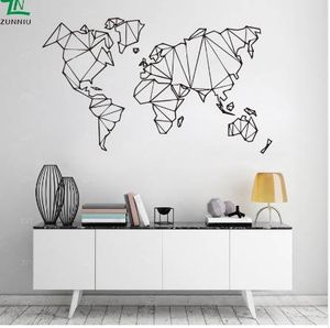 Abstrakte Karte Welt Geographie Wandaufkleber Wohnzimmer Schlafzimmer abnehmbare Wandtattoos Vinyl Wandbild Erde Aufkleber Home Decor