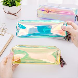 Kids Pencil Case Fashion Pencils Väskor Tjejer Make Up Case Stationery Bags Fashion PVC Pencil Bag