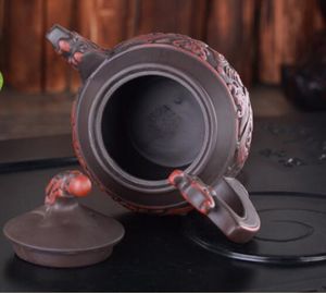 Rare Chinese handmade Lifelike Dragon of yixing zisha Purple clay teapot2464