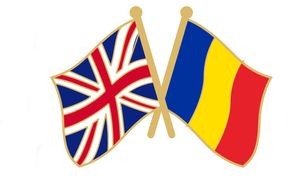Regno Unito Romania Amicizia Pin 100pcs molto Spedizione gratuita