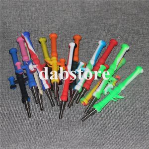 Silicone Nectar bong hookah kit Concentrate Smoke Pipes with GR2 Titanium Tip Dab Straw Oil Rigs Silicon Smoking Pipe Bong dhl