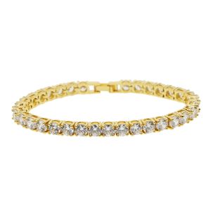 2024 Bangle Fashioh Hip Hop 5 mm CZ Tennis Bracciale zircone perline da uomo Braccialetti di filamento per donne Braccialette di cristalli d'argento Bijoux Bijoux Bijoux