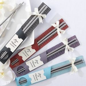 Metall Rostfritt Stål Chopsticks Sturdy Resuable Eco Friendly Adults Chopstick for Home Wedding Bankett Tortering Hög hårdhet 1cd Bb