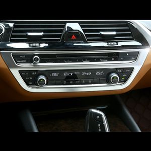 Auto Center Console Volume Condizionatore D'aria Manopola Decorazione Telaio Copertura Trim Per BMW Serie 5 G30 G38 2018 Chrome ABS