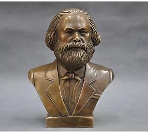 Old 7'' German Great Communist Carl portrait Marx Engels Lenin Stalin Marx Bust BRASS Statue decoration brass factory outlets