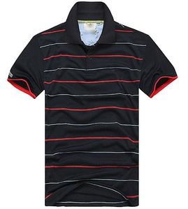 Yeni Moda Erkekler Polos Nakış Yakası Polos Stripe Erkekler T-Shirtsmale Kısa Kollu Üstler Pamuk Polo Boy Spor