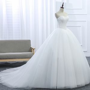 Dantel Tül Balo Gowns gelinlik, Romantik Gelinlik Mahkemesi Tren Hızlı Denizcilik Dh4174