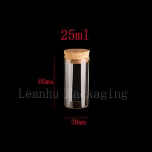 25ml wood cork glass tube bottle, cork stoppered vial,25cc empty glass tube vial , glass vial corked empty scented tea tube