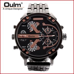 Man Wristwatch الصين الصانع Oulm Brand Quartz ساعات رجالية ووتش الرجال الكبير الطلب التناظرية الطلب عرض جديد مع العلامات HT3548