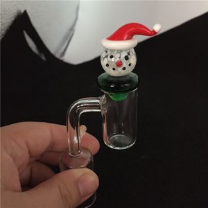 Solid Glass Santa Claus UFO Carb Cap 4mm Tjock Domeless Quartz Banger Nail eller Diameter 26mm för Enail Electronic I lager