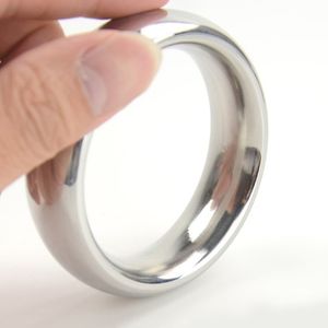 D: 40/45/50mm metal cockring 304 stainless steel cock ring adult sex toys for men on the dick heavy smooth male penis ball rings Y1892804