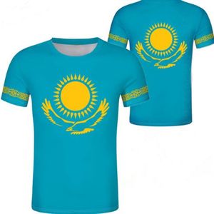 Kazakhstan Unisex youth student custom made name number t shirt National flag personality trend wild couples casual t shirt clothes