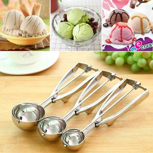 New Kitchen Ice Cream Mash Potato Scoop Stainless Steel Spoon Spring Handle Kitchen Accessories Wholesale 3 size for choose c651