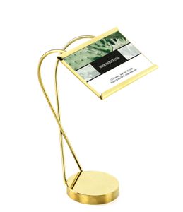 Hotel Restaurant Party Food Name Prislista Kortetikett Tagga Rame Stand Guld Rostfritt stål Label Holder Desktop Tablett