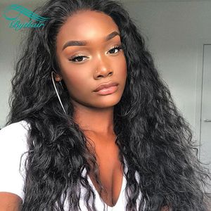 BYTHAIR WODA Wave 360 ​​Koronki Peruki Frontal Lace Front Human Hair Wigs Pre Zinted z Baby Hair Remy Brazylijski Pełna Peruka Koronkowa