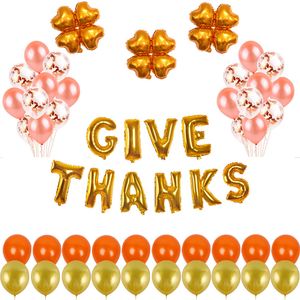 Thanksgiving Day Confetti Pailletten transparente Ballon -Set für Hochzeitshochzeitszimmer Dekoration Geburtstagsfeiern Festival Lieferanten Lieferanten