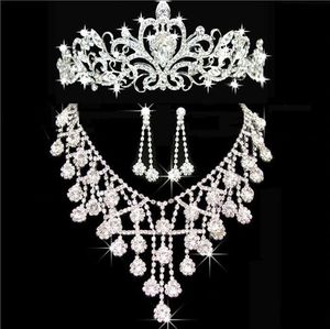 2019 New Cheap Tiaras Crowns Wedding Hair Jewelry neceklace,earring Cheap Wholesale Fashion Girls Evening Prom Party Dresses Accessories