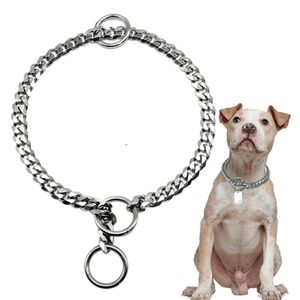 Oberman Pinscher Tillbehör Pet Hundkedja Nackor Rostfritt Stål Högpolerat Sömlös Svetsningsteknik Hundar Krage Halsband P-Kedjor 12mm 12-34INCH