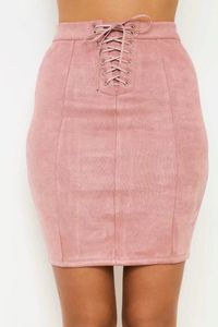 Women Suede Leather Bandage Skirts Fashion Summer Spring Autumn Hip Up Sheath Skinny Skirt Womens Clothing