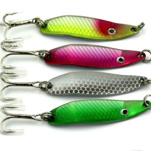 HENGJIA 50pcs Fishing Spoon Lures 6.5g 5cm spinner and spoon silver Spinner multicoloured Hard Bait colorful metal baits