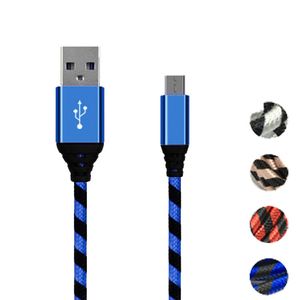 Cavo di ricarica dati in lega di cavo micro USB in treccia di nylon in metallo stile zebra per smartphone Samsung Huawei di alta qualità