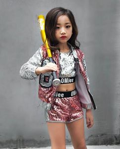 Bambini da ragazza hip hop jazz costume da ballo moderno danza da ballo abbigliamento abiti sportivi per bambini per ragazze 6 8 12 anni