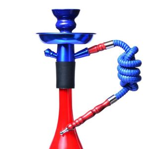 Hookah Shisha Bong Smoking Pipe Set Cool Mini Beautiful Arab Stem Hookah Glass Vase Cigarette Tools Accessories 3 colors One Hose