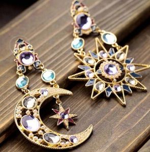 new European and American fashion jewelry new earrings exaggerated moon stars sun pendant earrings personality accessories