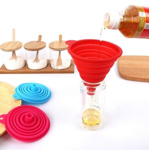 Mini Colorful Silikon Collapsible Trichter Faltbare Trichter für Flüssigkeitstransfer Home Kitchen Supply LX3420