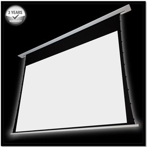 16:10 Widen Recessed In-ceiling Tab tensioned Electric Projector Screen with 12v trigger, HD progressive white C