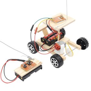 DIY Wireless Remote Control Racing Model Kit Wooden Toys Assembled Car Set Kids Toy Educational Toy