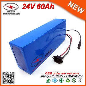 Preço competitivo Bateria Velo Electrique 24 v 60Ah Lithium Li Bateria de Iões para 700 W Motor em 30A BMS com 2A Carregador