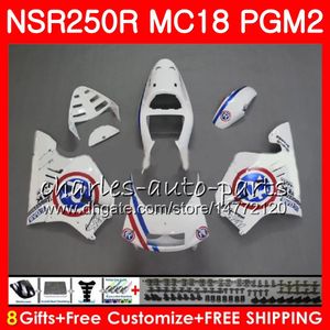 Bodys för Honda NSR250R MC16 MC18 PGM2 NS250 88 89 78HM.51 NSR 250 R NSR250 R RR NSR250RR NSR 250R 88 89 1988 1989 Fairing Kit Blue r White