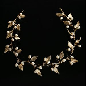 Capelli di perle fatti a mano da sposa con accessori da sposa in oro e argento Fascia per capelli