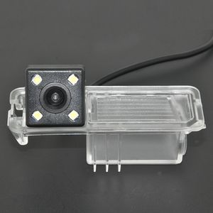 Câmera de visão traseira para carro, hd, ccd, 4 led, visão noturna, estacionamento reverso, à prova d'água, para vw polo v 6r golf 6 vi passat cc magotan323k