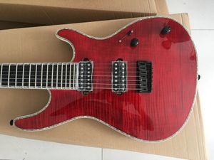 Jag har en gitarrfabrik i Kina Elektriska gitarrhals genom kropp 24 Fret Ebony Fingerboard Red Color